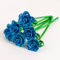 ZffXH Metall-Rosenblume, 6 Stück, blauer Blumenstrauß aus Rosen, dekorative künstliche Blumen, konservierte ewige Rose, ewige Schmiedeform, für Hotel, Tisch, Büro, Dekoration am Valentinstag
