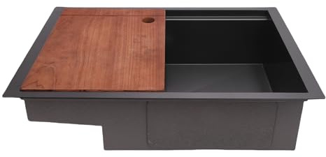 Rostfreie Stahl -RV -Spüle, Stabsenüle Workstation mit Schneidebrettungssieb Korb, 52 Mm Abflussloch, 22.44x14.57 X 6,14 Zoll, Rostfreie Stahl -RV -Küche Einschalenwaschbecken