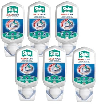 Sista Silikon Neue Fuge, Blisterkarte, grau, 6x 80ml | Frische Fugen in Grau – für Bad, Küche & Feuchträume geeignet