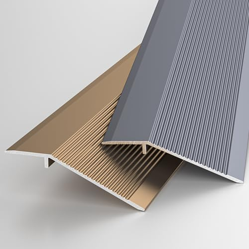 Seuil de porte extérieur, profilé de transition moquette/carrelage, baguette de finition cannelée for porte d'entrée 900 mm, métal extra large(Purple Gold)
