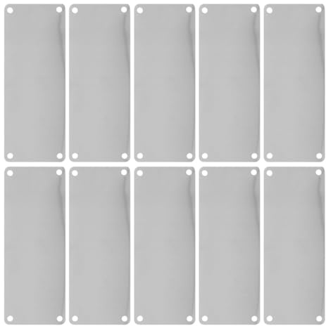 KONTONTY Letreros de Acero Inoxidable 80x40mm con 4 Orificios, Placas de Identificación en para Grabado Diy, 10 Piezas 0,5mm, Placas Metálicas Personalizables para Hogar y Oficina