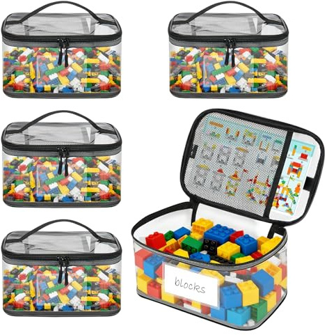 Sacchetti Portaoggetti per Giocattoli,ESYFOR 4 Pezzi Organizer Sacchetti Giochi PVC Impermeabili Borse Portaoggetti Trasparente Borsa per Trasporto per Vari Piccoli Giocattoli,24x17.5x14.5cm