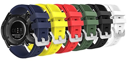 MoKo 6 Pack Bracelet Sport Compatible avec Samsung Galaxy Watch 3 45mm/Galaxy Watch 46mm/Gear S3 Frontier/Classic, 22mm Bracelet de Remplacement en Silicone Souple pour Hommes Femmes, Multi Couleur C