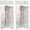 ECENCE Scharniere Edelstahl 2Stk Silber Türscharnier, Türband, 4-fach Stahlkugel gelagert Edelstahlscharnier 304 (V2A) Materialstärke 2,5mm + Schrauben für massive Türen
