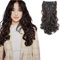 CAISHA XXL 8 Teiliges Set 45cm Langhaarige CLIP IN EXTENSIONS Synthetik Haarverlängerung Haarteil Voluminös Gelockt Braun CES22-1