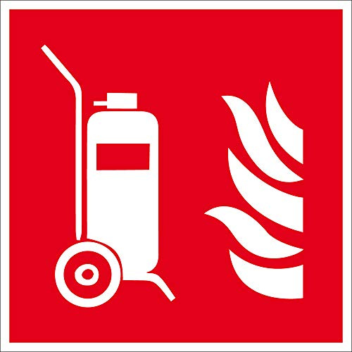 Brandschutzzeichen - Fahrbarer Feuerlöscher - Kunststoff - 40 x 40 cm