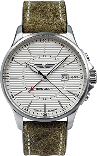 Iron Annie Herrenuhr GMT Wellblech Lederband beige 5842-1