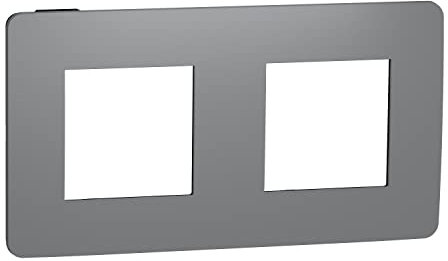 Schneider Electric NU280422 Marco 2 Elementos Studio, Gris/Negro