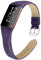 KIMILAR Armbänder Kompatibel mit Fitbit Charge 4 / Charge 3 Armband Leder,Ersatzband Zweifarbig Band Uhrenarmband für Charge 4/3/SE Fitness Tracker Damen Herren -Lila,S