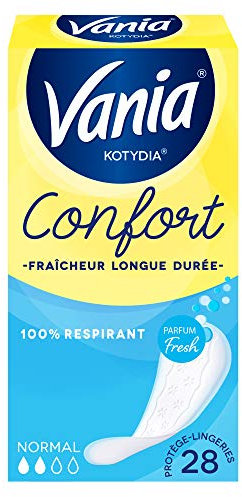 Vania | Protège-Slips Confort Normal Parfum Fresh (boîte de 28 pièces) – Protège-lingeries 100% respirant et confortables – Protection hygiénique avec ajustement parfait et tenue optimale