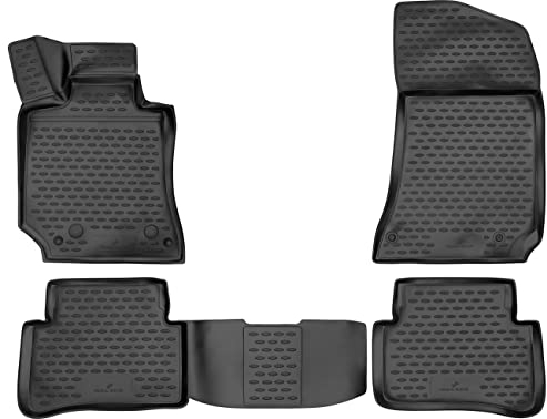 WALSER XTR Gummi Fussmatten Auto für Mercedes-Benz E-Klasse (W212/S212) 2009-2016, 100% passgenaue Auto Fußmatten, robuste Universal Fußmatte Auto, Gummimatten Auto, Auto Fussmatten Gummi