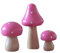 Healifty Mini-Pilz-Skulptur aus Holz, 3 Stück, Rosa
