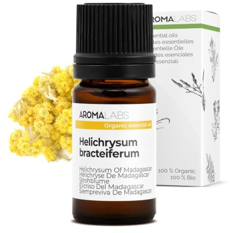BIO - Helichrysum of Madagascar Essential Oil - 5mL - 100% Pure, Natural, Chemotyped and AB/Cosmos Certified - AROMA LABS (French Brand)
