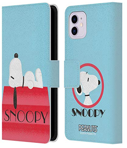 Head Case Designs Offizielle Peanuts Haus Snoopy Deco Traeume Leder-Wallet-Hülle Kompatibel mit Apple iPhone 11