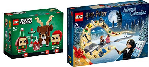 Steinchenwelt 2er Set: BrickHeadz 40353 Rentier und Elfen + Harry Potter(tm) 75981 Adventskalender