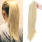 Ponytail Extension Pferdeschwanz Zopf mit Klammer Haarteil Haarverlängerung Hair Piece Haar Hitzebeständig Micro-wavy wie Echthaar 22(55cm) Golden Mix Bleichblond