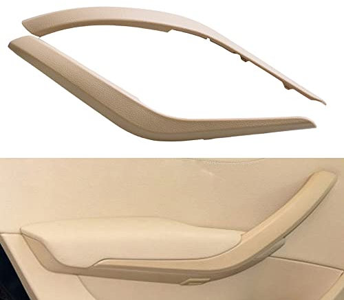 Hacreyatu Lot de 2 housses de poignée de porte intérieure gauche et droite pour B-M-W X1 E84 2008–2016 (beige)