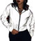 NewL Veste coupe-vent à capuche réfléchissante à manches longues avec fermeture éclair pour femme, gris, S