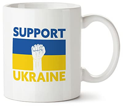 Bang Tidy Clothing Ukraine Flag Mug - Ukrainian Mugs for Women Men - Ceramic Mug for Tea Coffee Hot Cold Drinks - Gift Boxed - Fist - Support Ukraine Flag