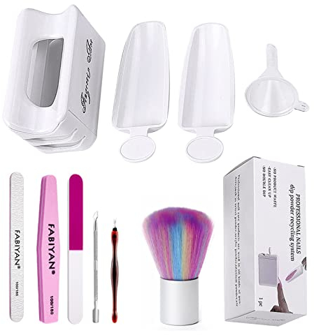 Nagel Dip Eintauchen Pulver Recycling Tablett System 10 Stück Nagel Tauchpulver Behälter Nagel Kunst Staub Entferner Nagelfeile Nagelhaut Schiebe Set