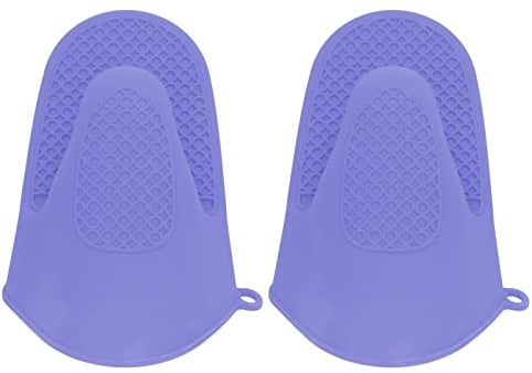 Manoplas de Silicona para Horno, Guantes de Cocina Resistentes Al Calor con Diseño Antideslizante para Cocinar en Microondas, Hornear, Asar a la Parrilla(Púrpura)