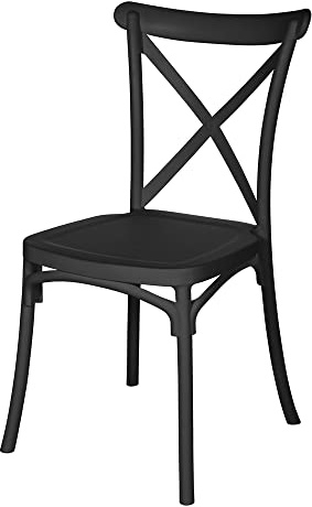 VERDELOOK Cross, Stapelbarer Stuhl aus Polypropylen, 47x48 H90cm, Schwarz