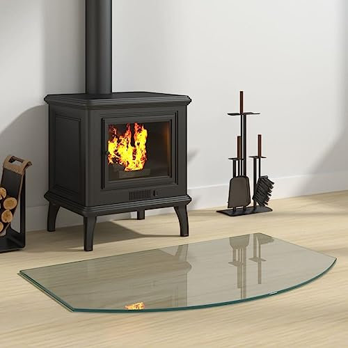 INLIFE Kaminofen Glasplatte 80x50 cm,7.6kg,324145