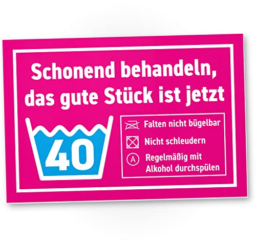 DankeDir! Das gute Stück ist Vierzig - 30 x 20 cm Schild - Partydeko Geburtstagskarte Geschenkidee Geburtstagsdeko - Geschenk Geburtstagsgeschenk 40. Geburtstag 40 Jahre Männer & Frauen 40er