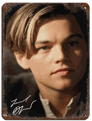 Titanic Love Leonardo DiCaprio Filmposter mit Autogramm, Blechschild, Vintage-Stil, Metall, Pub, Club, Café, Bar, Zuhause, Wandkunst, Dekoration, Poster, Retro, 30 x 40 cm