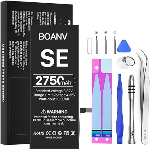 Akku für iPhone se1, 2750mAh Boanv Ersatz für Akku mit professionellen Ersatzwerkzeugen,Ultra hohe Kapazität A1662/A1723/A1724 iPhone SE Batterie Ersatz mit professionellem Reparaturwerkzeug Kits