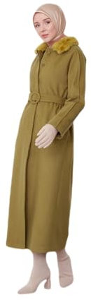 ARMİNE Mobile Furry Fit Mantel – Moderne und elegante Hijab-Mode | 40 - Grün