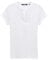 someday Damen Kurzarmshirt | Geripptes Shirt KLEOH Detail mit V-Ausschnitt White, 38