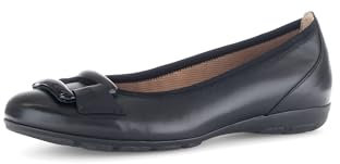 Gabor Damen Klassische Ballerinas, Frauen Flats,Slipper,Ballerina-Schuhe,Ballett-Schuhe,Ballet-Flats,Ausgehschuhe,schwarz,43 EU / 9 UK