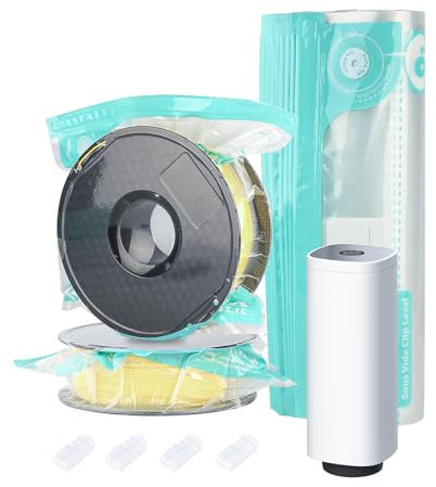 Annalocker 10pcs Verdicken 3D Drucker Filament Vakuum Kompression Speicherbeutel mit Automatische Pumpe/Klammern, Wiederverwendbare Filament Feuchtigkeit Proof Dry Vacuum Sealed Bag für Spool Lagerung