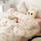 Nyescasa Bettwäsche 220x240 Weiß Rosa Pfirsich Muster Mädchen Kinder Kawaii Bettbezug Weich Mikrofaser Pink Peach Bettwäsche Set mit Reißverschluss und 2 Kissenbezug 80x80cm
