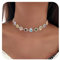 Kabwea Bunte Kristall-Choker-Halskette, Funkelnde Strass-Choker, Goldkette, Partyschmuck, Halskette für Frauen und Mädchen, Kette Damen, Halskette Damen, Ketten
