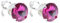 pewterhooter Women 925 Sterling Silver Crystal Stud Earrings (Brilliant Fuchsia)