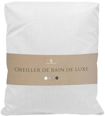 Coussin Baignoire Adulte, épais et Confortable, pour Le Soutien de la tête, du Cou et du Dos. Coussin de Baignoire Lavable, séchage Rapide, idéal pour Bain Relaxant à la Maison - Blanc