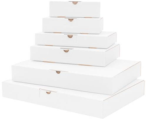 verpacking caja para maxi-cartas 35 x 25 x 5 cm embalaje de cartón blanco MB 5 Dimensiones interiores de 34 x 24,5 x 4,6 cm envío por correo paquete de cartón envío de libros 100 unidades