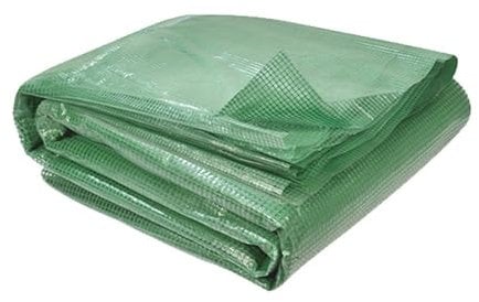 TERRE JARDIN - Bache pour Serre de Jardin, 3 x 2 x 2 m - Bache Serre Tunnel, Polyéthylène Renforcé 140 g/m², Blanche- Bâche Serre, Fenêtres Filet Moustiquaire - 6 m² - Vert