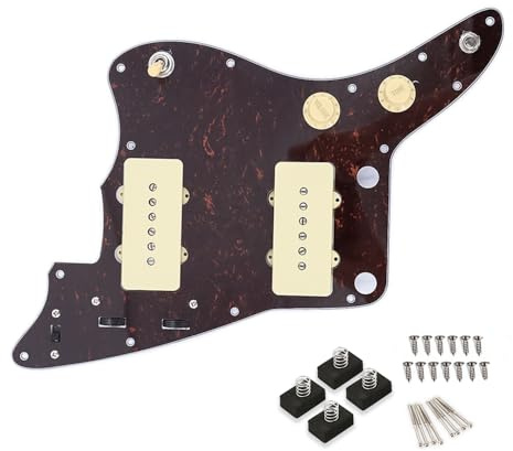 Loaded Gitarre Pickguard Prewired Wiring Harness for Jazzmaster Electric Guitar with JM Pickups (Tortoise Shell)