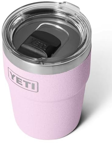 YETI Rambler - Vaso apilable de acero inoxidable aislado al vacío con tapa Magslider, flor de cerezo, 475 ml