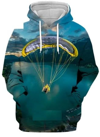 XINRUYI Männer Frauen Extremsport Paragliding Gleitschirmfliegen Fallschirmspringen 3D Printed Hoodie Sweatshirt Tops