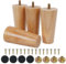 FOGAWA Premium Möbelfüße Holz für Sofas, Tables, Cabinets - 4 Stück Tapered Möbelfüße Holz 10cm - Solid Holzbeine für Möbel - Ideal for Möbel, Tisch, Schrank - Premium Quality Möbelbeine