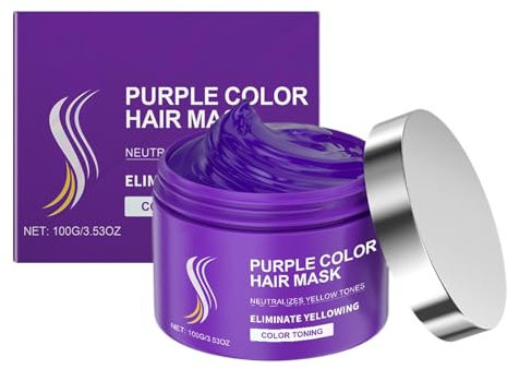 Purple Hair Masque – Keratin-Haarbehandlung, Tiefenspülung Und Toner Für Blondes Und Gebleichtes Haar, Entfernt Gelbtöne Und Spendet Dem Haar Feuchtigkeit, Für Coloriertes Haar