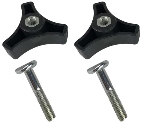 2 Sets Rasenmäher Griffe Schraube, Rasenmäher Ersatzteile Inklusive Dreiecks knopf muttern Schraub Bolzen Rasenmähergriff Flügelmutter Bolzen Schraubensätzen für Rasenmäher Rasenmähermodelle (Schwarz)