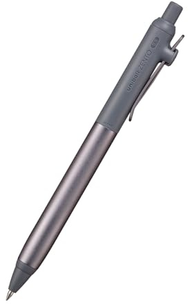 三菱鉛筆 uniball ZENTO Flow Model Rollerball Pen, Anodized Aluminum Grip, Fine 0.5mm, Water-Based Black Ink, Ultra-Smooth with Reduced Friction, Hematite, UBNZF05.43