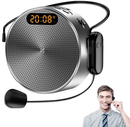Amplificador de Voz,Wireless Altavoz con Microfono Inalambrico,Amplificador de Voz Bluetooth Portátil,PA Sistema de Microfono Recargable para Profesores,Guías Turísticos,2600mAh