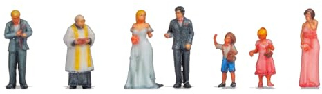 NOCH Figuren-Set „Hochzeit“, stehende Figuren, Modellbau 1:160 aus Kunststoff für Spur N perfekt für Dioramen