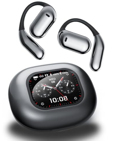SANOTO Auriculares Traductor en Tiempo Real,4 en 1 Auriculares Traductores Simultaneos IA con Pantalla Táctil LCD OWS, 144 Idiomas Traductor Instantaneo para Viajes, Negocios y Estudios